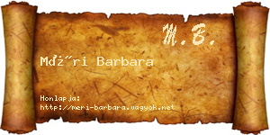 Méri Barbara névjegykártya