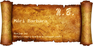 Méri Barbara névjegykártya